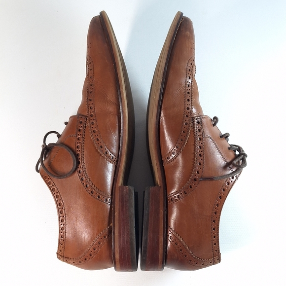 Florsheim 14137-257 Castellano Wingtip Lace Saddle Tan Leather, 10 - Picture 7 of 12